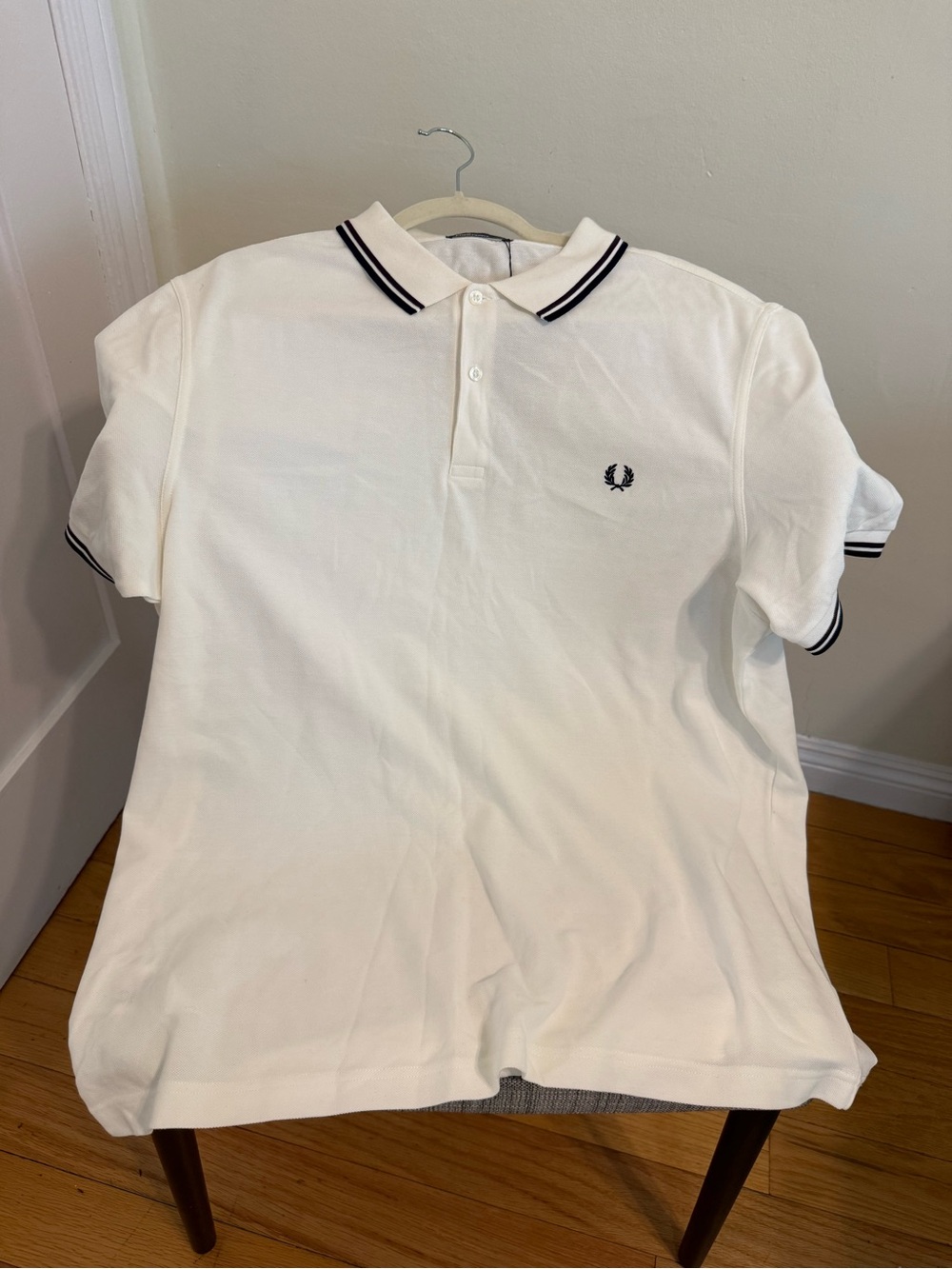 Fred Perry White Polo with Black Trim